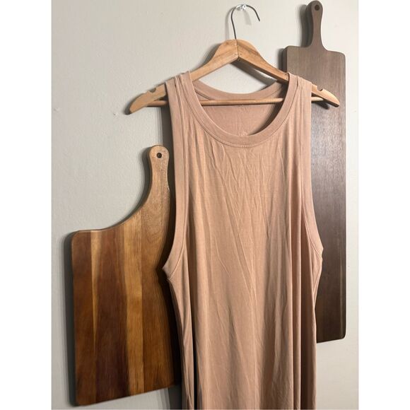 Lululemon Beach Wood Racerback Ease Of It All Side Slit Tank Midi Dress Size 6 - Picture 3 of 6